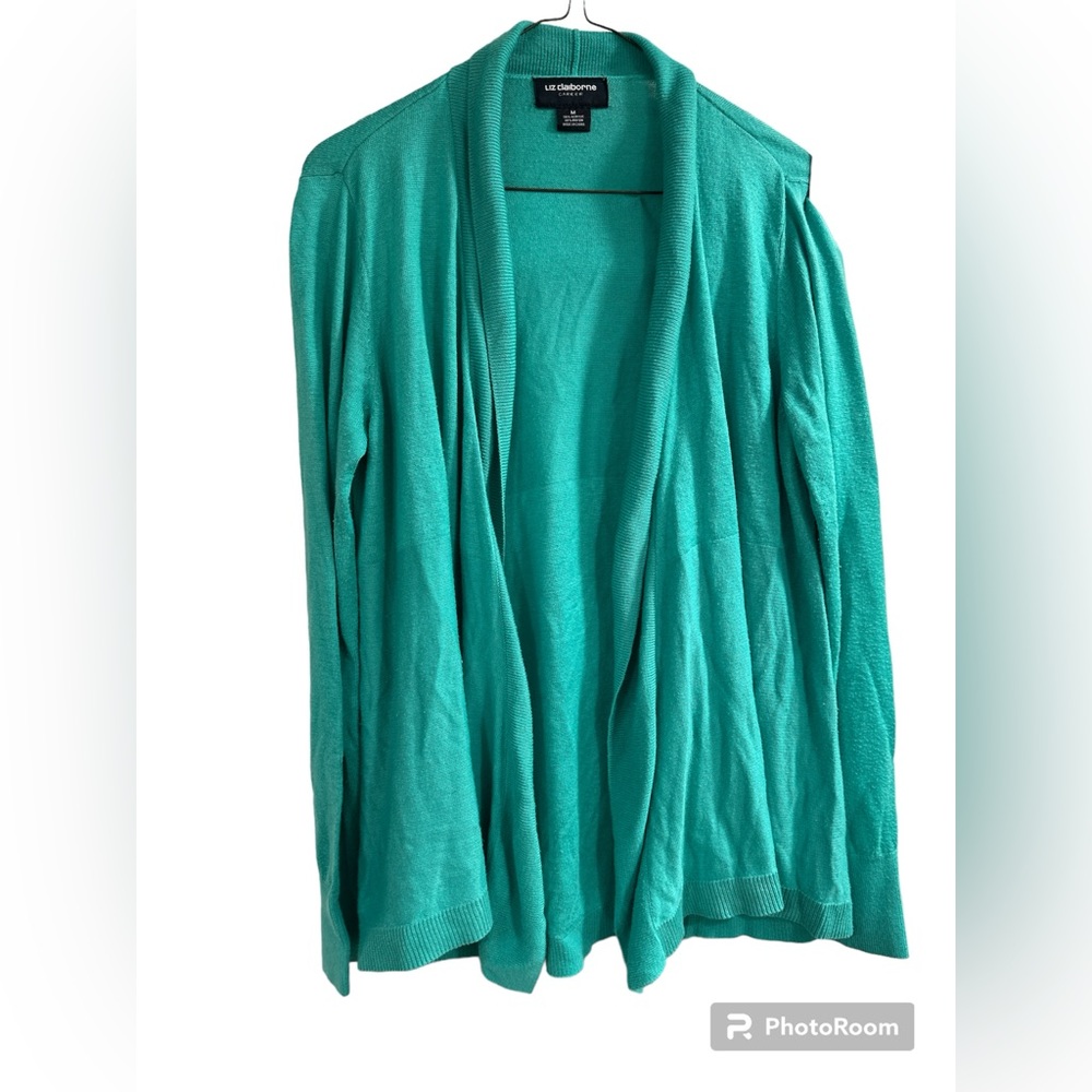 Liz Claiborne turquoise open cardigan